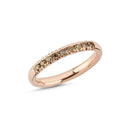14kt. champagne ring med 9x0,02ct. champagne