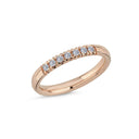 14kt. Champagne ring med 7 x 0,02ct. W-si