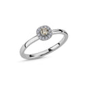 14kt. Champagne ring med 0,08ct. champagne + 0,08ct. W-si