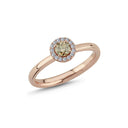 14kt. Bernadotte ring med 0,25ct. champagne + 0,12ct. W-si