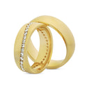 14kt. Vielsesring med 0,76ct. W-vs eller uden sten