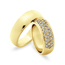 14kt. Vielsesring med 0,55ct. W-vs eller uden sten
