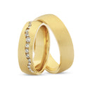 14kt. Vielsesring med 0,225ct. W-vs eller uden sten