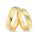 8kt. Vielsesring med 0,03ct. pavé W-vs eller uden sten