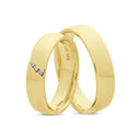14kt. Blank vielsesring med 0,03ct. W-vs eller uden sten