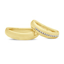14kt. Vielsesring med 21x0,01ct. W-vs eller uden sten
