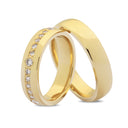 14kt. Vielsesring med 0,40ct. W-vs eller uden sten