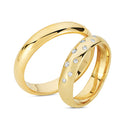 14kt. Vielsesring med stjernedrys med 0,12ct. W-vs eller uden sten