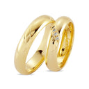 8 kt. Vielsesring med 4 x 0,01ct. W-vs eller uden sten