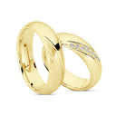 18kt. Vielsesring med 7 x 0,01ct. W-vs eller uden sten