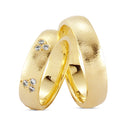 18kt. Vielsesring med 18 x 0,02ct. W-vs eller uden sten