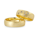 8 karat vielsesring med 0,10ct. W-vs eller uden sten