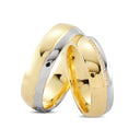 18kt. Vielsesring 2-farvet med 11 x 0,01ct. W-vs eller uden sten