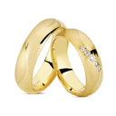 14 karat vielsesring med 0,09ct. W-vs eller uden sten