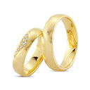 8 karat vielsesring med 0,08ct. W-vs eller uden sten