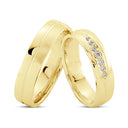 18 karat vielsesring med 0,12ct. W-vs eller uden sten