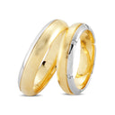 14kt. Vielsesring 2-farvet med 6 x 0,015ct. W-vs eller uden sten