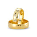 14kt. Vielsesring med 12 x 0,01ct. W-vs eller uden sten