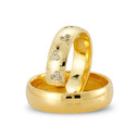 8kt. Vielsesring med 12 x 0,01ct. W-vs eller uden sten