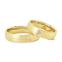 8 karat vielsesring hjerte med 3 x 0,01ct. W-vs