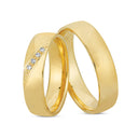 14karat Vielsesring med 4 x 0,01ct. W-vs eller uden sten