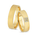 8 karat Vielsesring med 9 x 0,01ct. W-vs eller uden sten