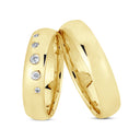8 karat blank vielsesring med 0,09ct. W-vs eller uden sten