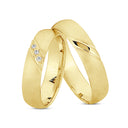 14 karat. Vielsesring med 3 x 0,01ct. W-vs eller uden sten