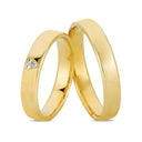 14 karat blank vielsesring med 3 x 0,01ct. W-vs eller uden sten
