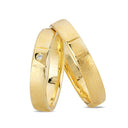 14kt. hamret vielsesring med 0,01ct. W-vs eller uden sten