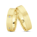 18kt. Vielsesring med 6 x 0,01ct. W-vs eller uden sten