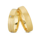 18kt. Vielsesring med 4 x 0,01ct. W-vs eller uden sten