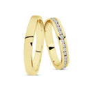 14kt. Vielsesring med 0,65ct. W-vs eller uden sten