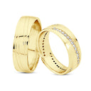18kt. Vielsesring med 0,45ct. W-vs eller uden sten