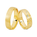 18kt. Vielsesring med 0,08ct. W-vs eller uden sten