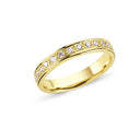 14kt. STRING alliancering med 1-27 diamanter á 0,025 ct.