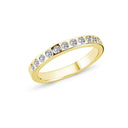 14kt. LINE alliancering med 1-27 diamanter á 0,03 ct.