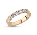 14 karat rosaguld VIENNA ring med 5 x 0,10ct. W-si