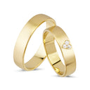 14kt. Vielsesring med 3 x 0,02ct. W-vs SILKEMAT eller uden sten
