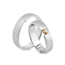 14kt. Vielsesring med 1 x 0,05ct. W-vs eller uden sten