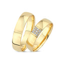 14kt. blank vielsesring med 9 x 0,01ct. W-vs eller uden sten