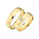 Blank 14kt. Vielsesring med 3 x 0,02ct. W-vs eller uden sten