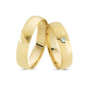 Mat 14kt. Vielsesring med 1 x 0,03ct. W-vs eller uden sten