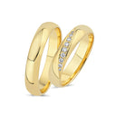 14kt. Vielsesring med 0,12ct. W-vs eller uden sten