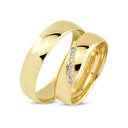 14kt. Vielsesring blank med 0,07ct. W-vs eller uden sten