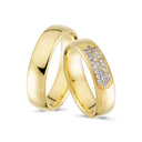 14kt. Vielsesring med 0,25ct. W-vs pavé eller uden sten