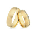 14kt. Vielsesring med 0,35ct. W-vs eller uden sten