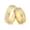 14kt. Vielsesring med 0,35ct. W-vs eller uden sten