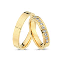 14kt. Vielsesring med 11 x 0,03ct. W-vs eller uden sten
