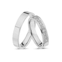 14kt. Vielsesring med 11 x 0,03ct. W-vs eller uden sten